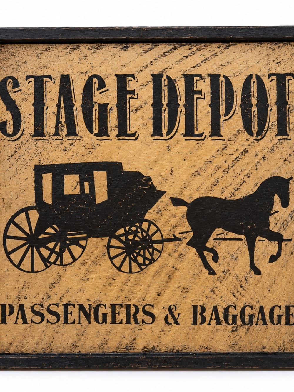Rustic Primitive Stage Depot Stagecoach Wooden Wall Sign